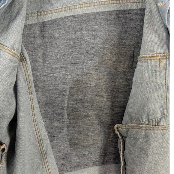 Vintage TYCA Cat Jean Jacket Mens Extra Large Cotton Made in USA Lt Wash Denim - Picture 5 of 11